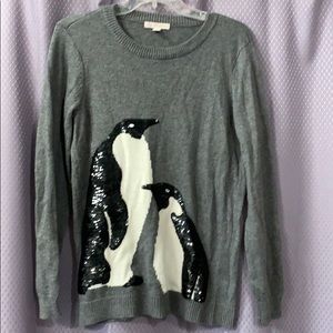 Penguin sequin sweater size M